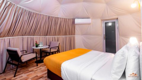 Dome Tent–Sunset View at Bait Al Qamar, Abu Dhabi (Half Board | Shared Transfers & Camp Activities)