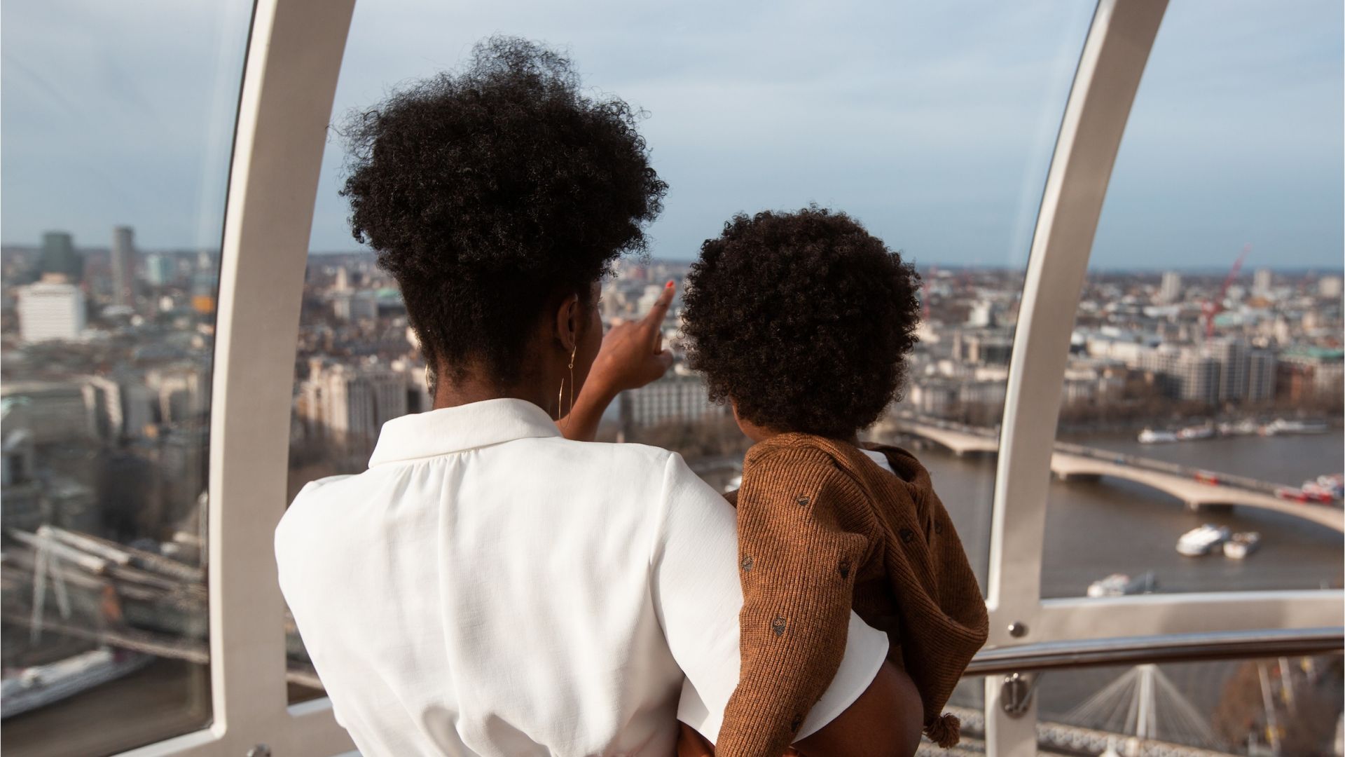 Inside a London Eye observation capsule