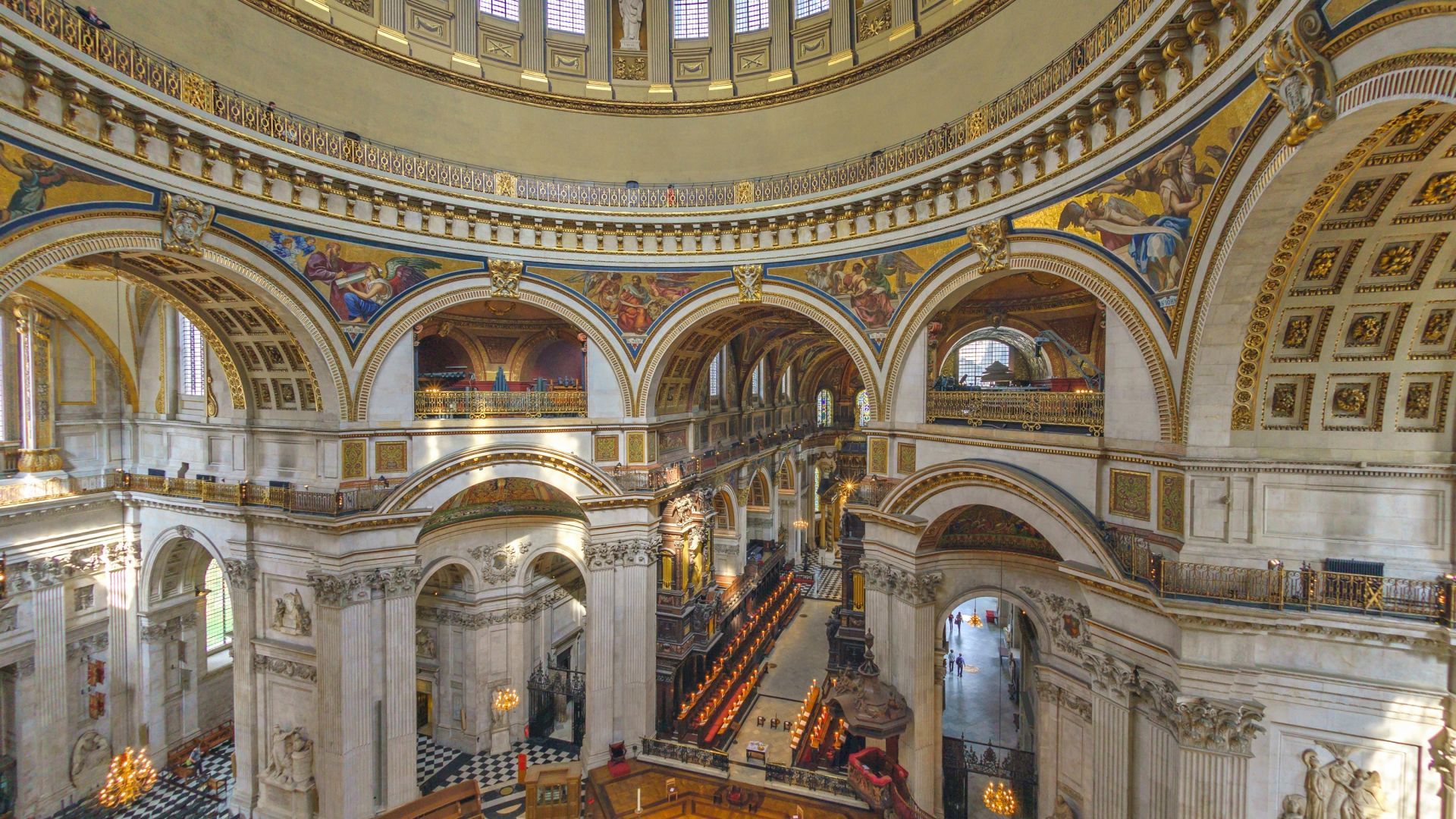 Interior of St Paul's Cathedral viewed from the Triforium