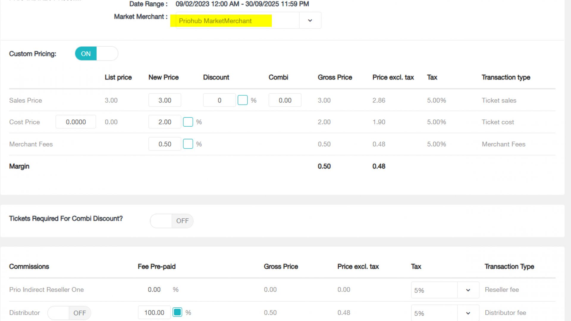 Test Combi Reservation