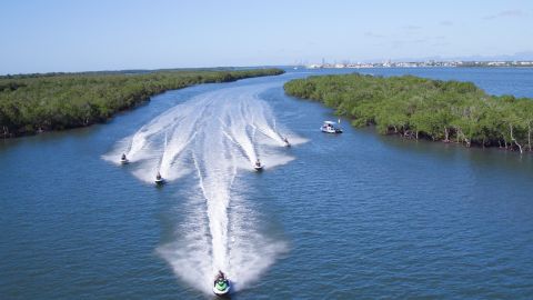 Gold Coast Jet Ski Safari, Tropical Island Stopover + Parasail Combo: 2.5 Hours