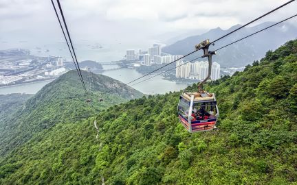 Ngong Ping Cable Car Roundtrip: One-way Standard + One-way Crystal Plus Cabin