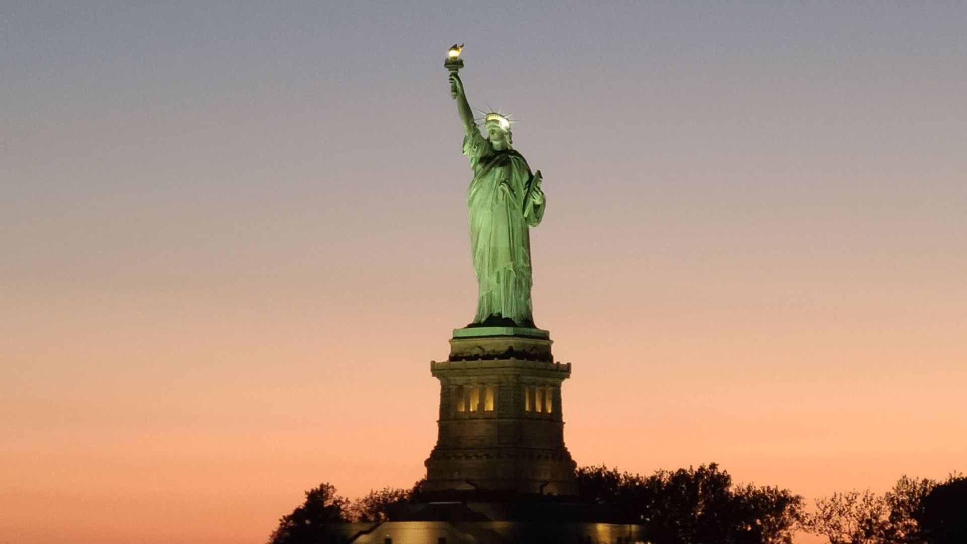 NYC Skyline and Statue of Liberty Harbor Lights Night Cruise