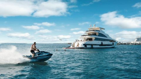 VIP Package -Superyacht Private up to 50 Guests - BBQ, Premium Drinks, Watersports and DJ - 4 hours