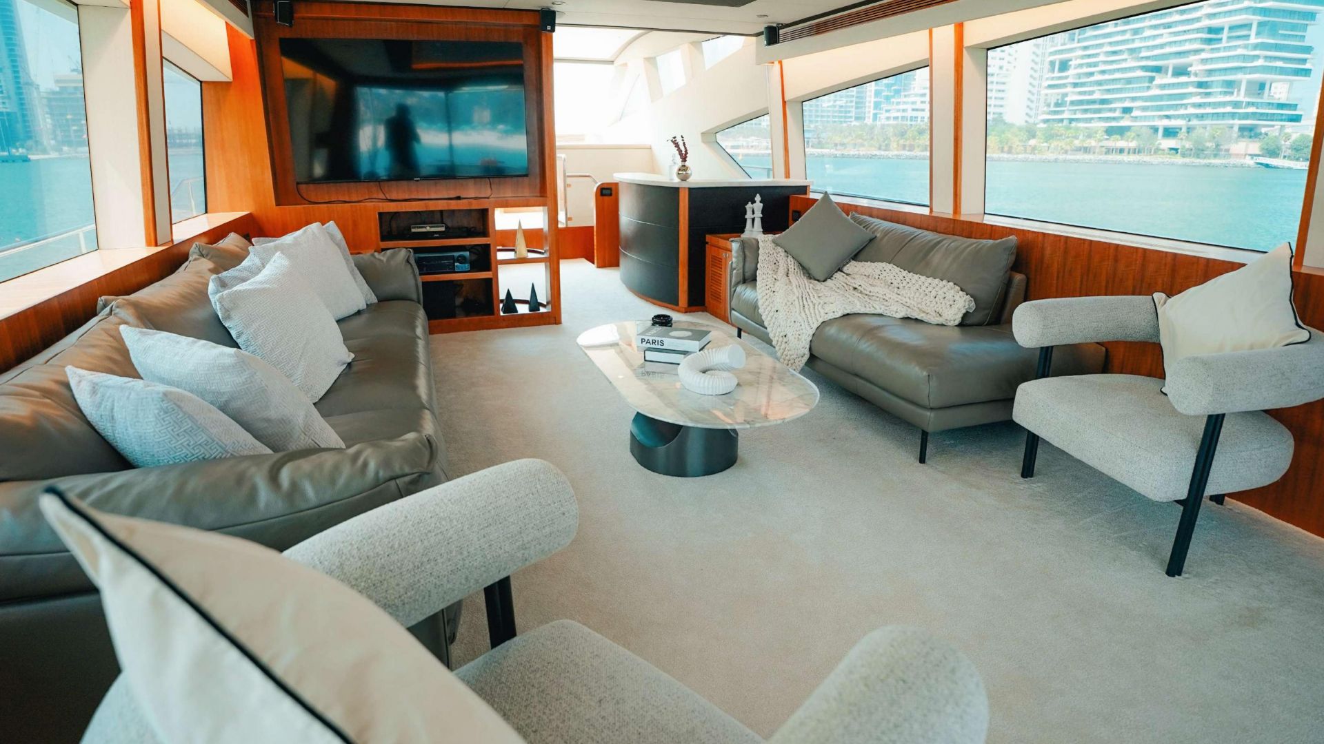 Dubai Marina Moonlight Yacht Tour with Live BBQ - 2 Hours