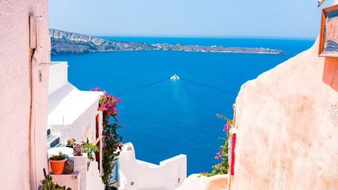One Day Cruise from Naxos to Santorini. Full Day Boat Excursion on Alexander Boat