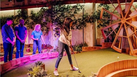 Crazy Golf, Food and Drink Experience at Swingers, The Crazy Golf Club for Two People