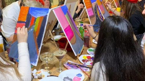 Sip and Paint Experience with Cocktail at Art Play London