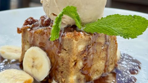 Signature Bread Pudding from Zeke's Restaurant