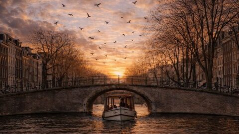 Amsterdam Evening Canal Cruise with Live Guide and Bar