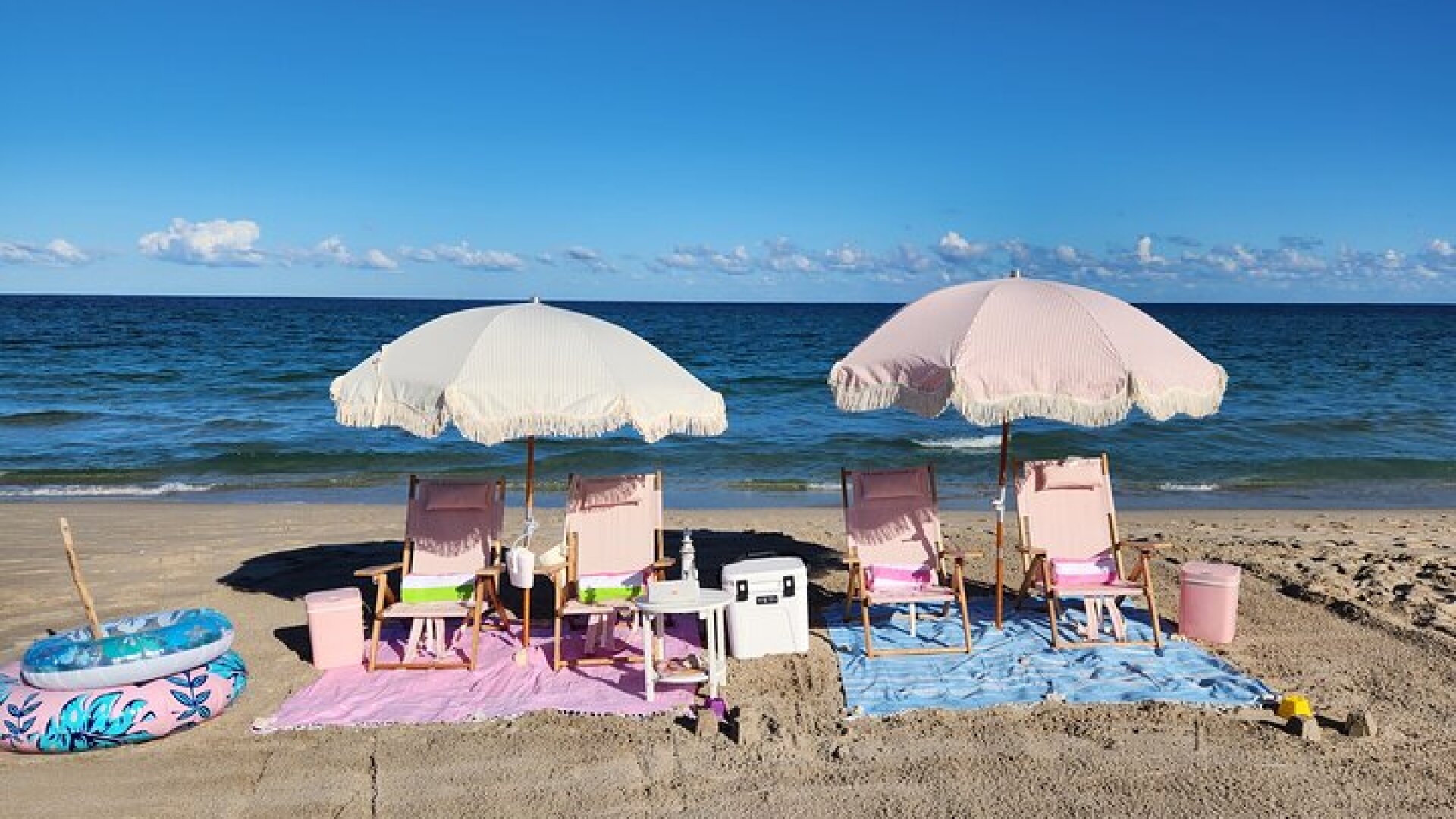 West Palm Beach Day: Umbrella, Chairs, Yeti, JBL Speaker, Towels+