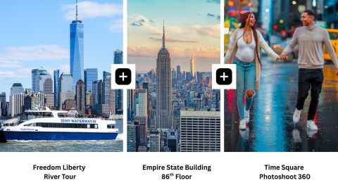 Empire + Boat + Time Square Photo