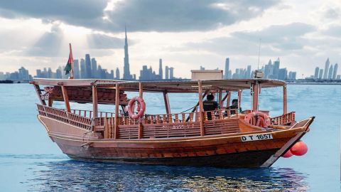 Amazon Tours - Dubai Canal Sunset Abra Tour – 60 Mins Traditional Boat Tour