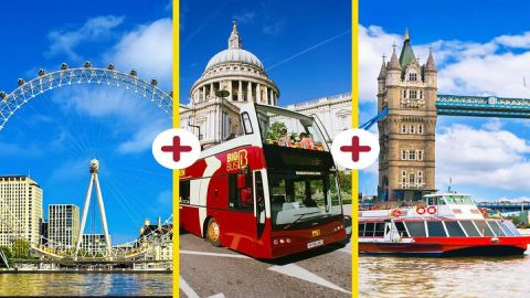 London Eye Ticket, Big Bus Hop-on Hop-Off Tour & River Cruise