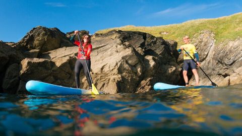 Paddleboarding Around Newquay\'s Coastline