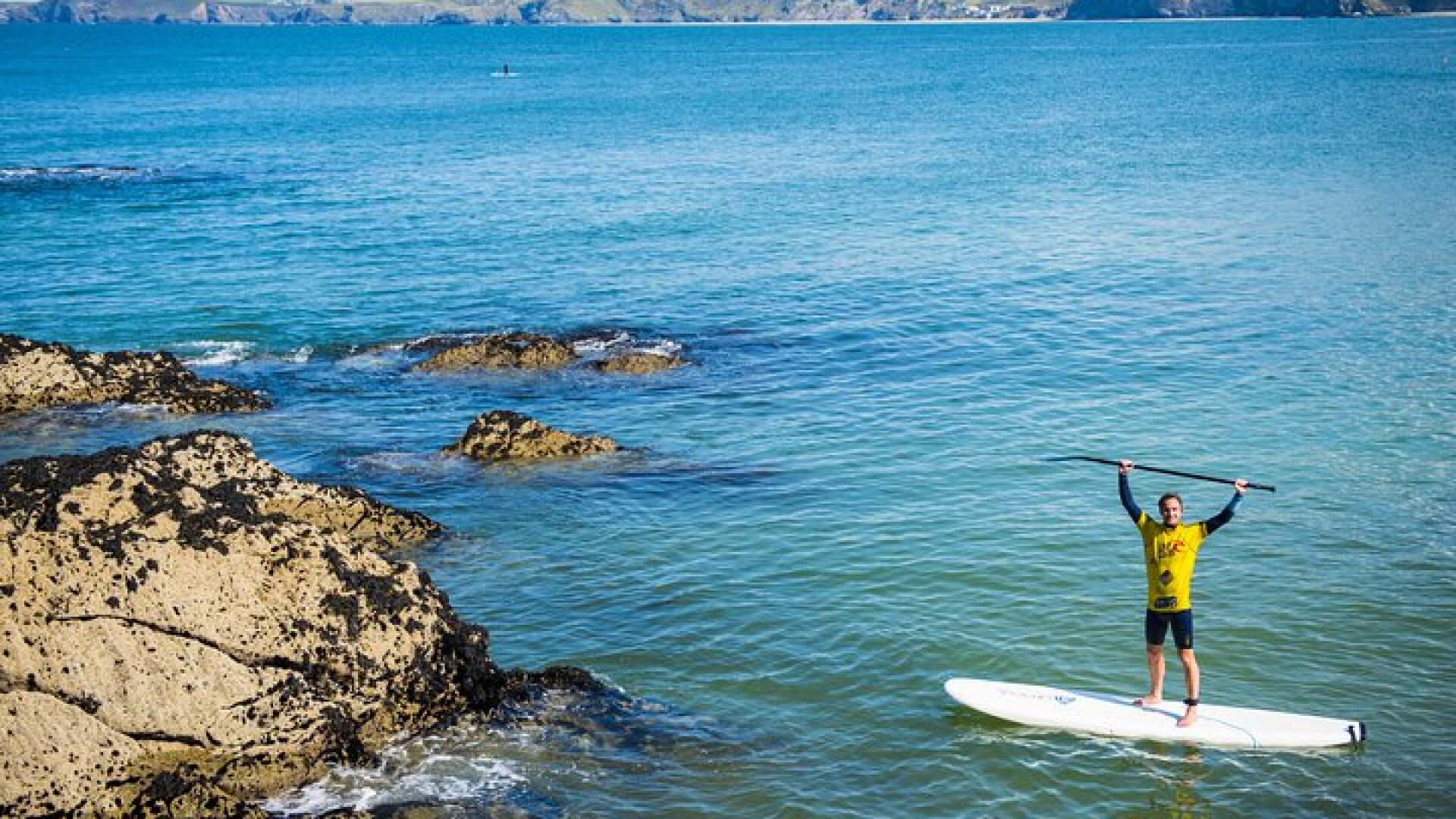Paddleboarding Around Newquay\'s Coastline