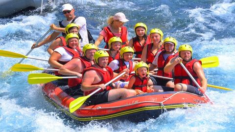 \"Side: Whitewater Rafting Fun at Koprulu Canyon\"