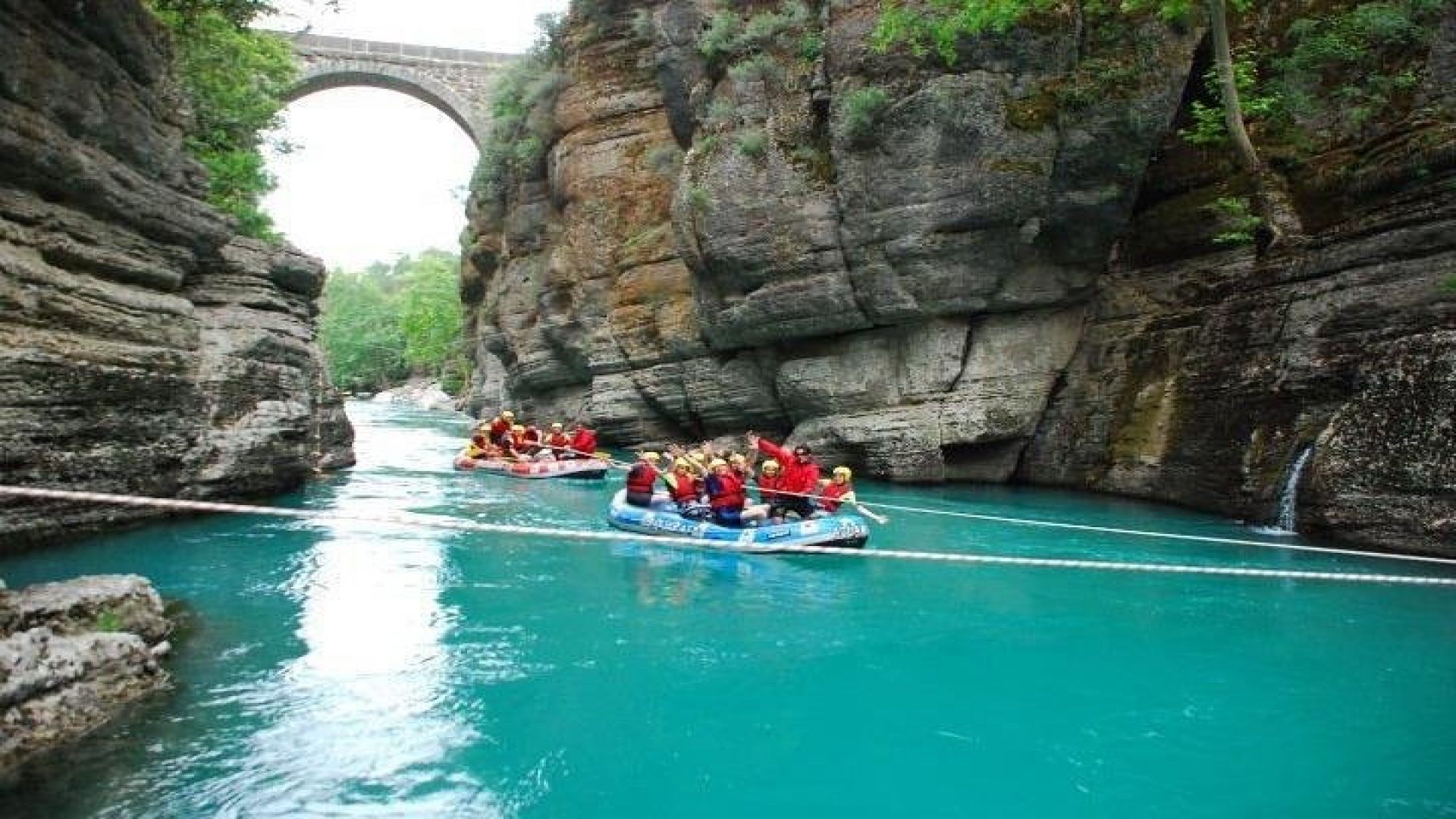 \"Side: Whitewater Rafting Fun at Koprulu Canyon\"