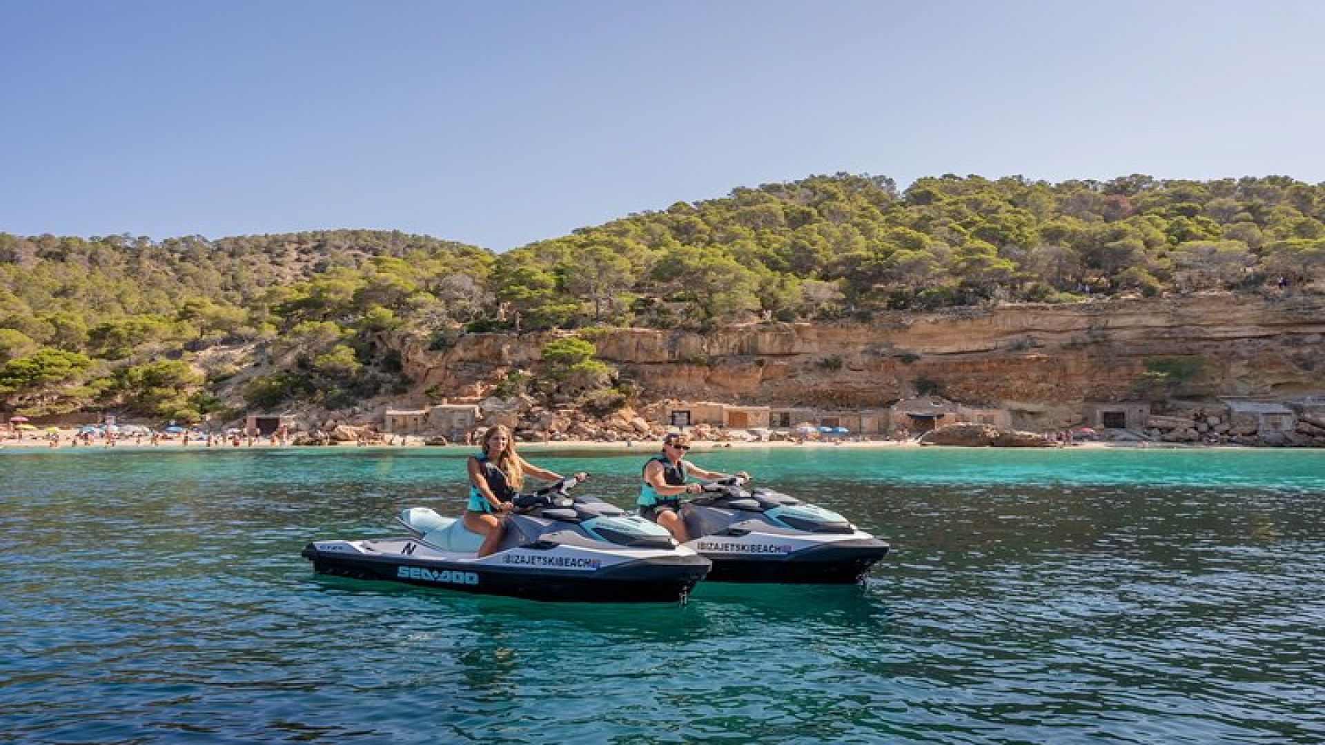 Excursion to Cala Salada by Jet Ski From San Antonio