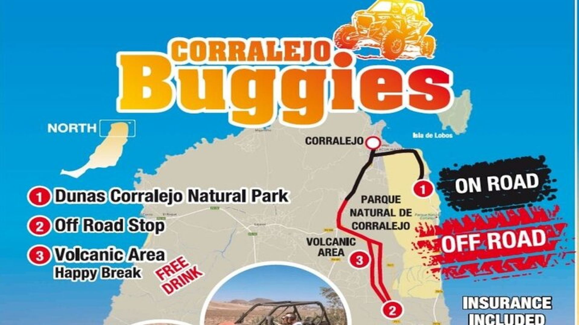 Best Buggy fuerteventura 2 people at 9:00/12:00/15:00can am 800 