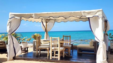 VIP Oceanfront Cabana at Bamboo Beach Club from Ocho Rios