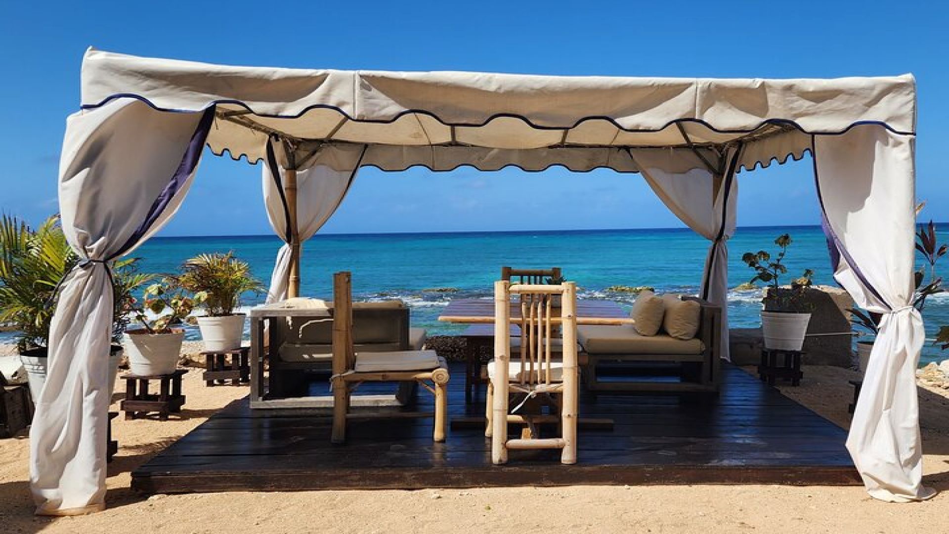 VIP Oceanfront Cabana at Bamboo Beach Club from Montego Bay