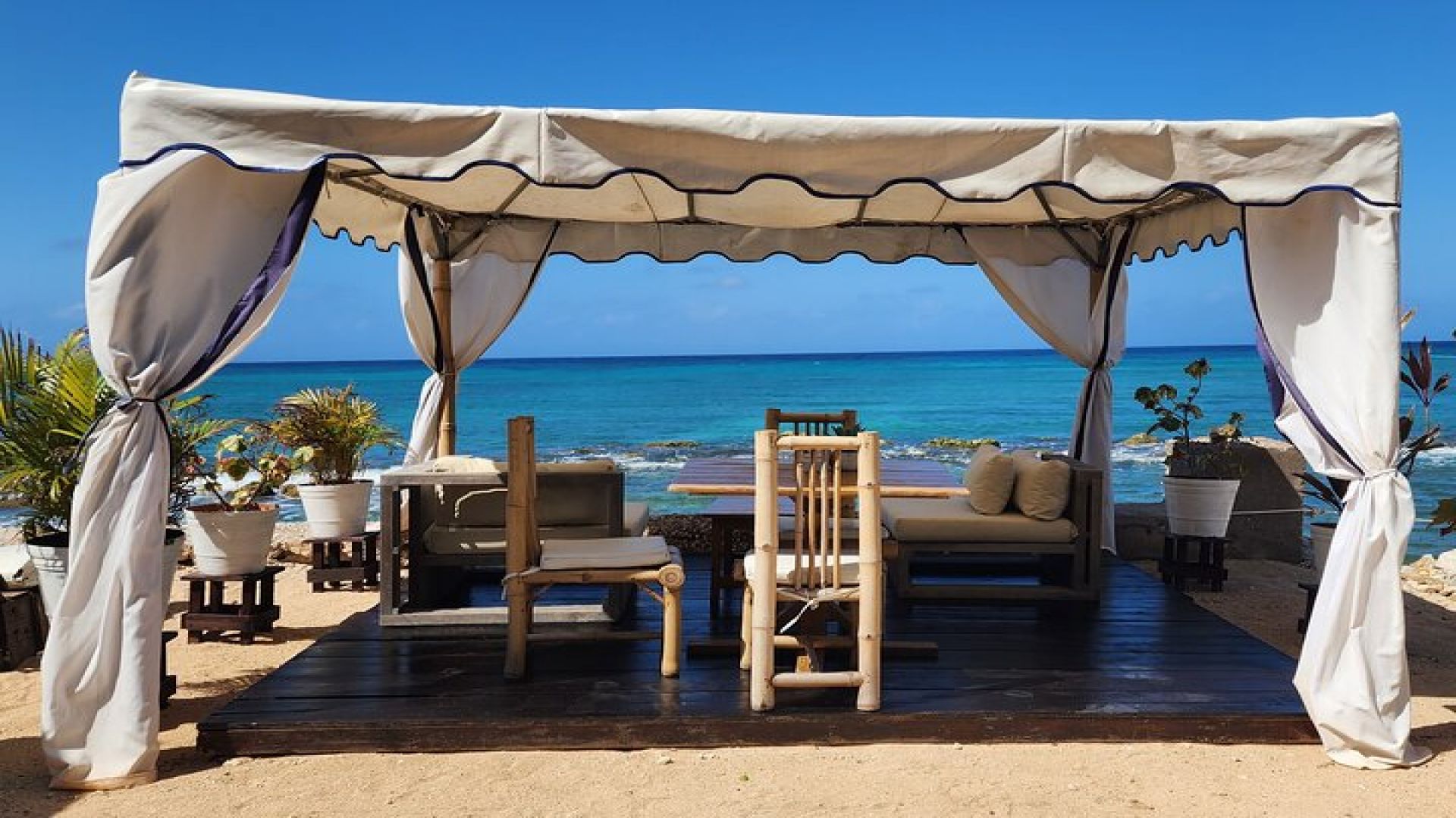 VIP Oceanfront Cabana at Bamboo Beach Club from Ocho Rios