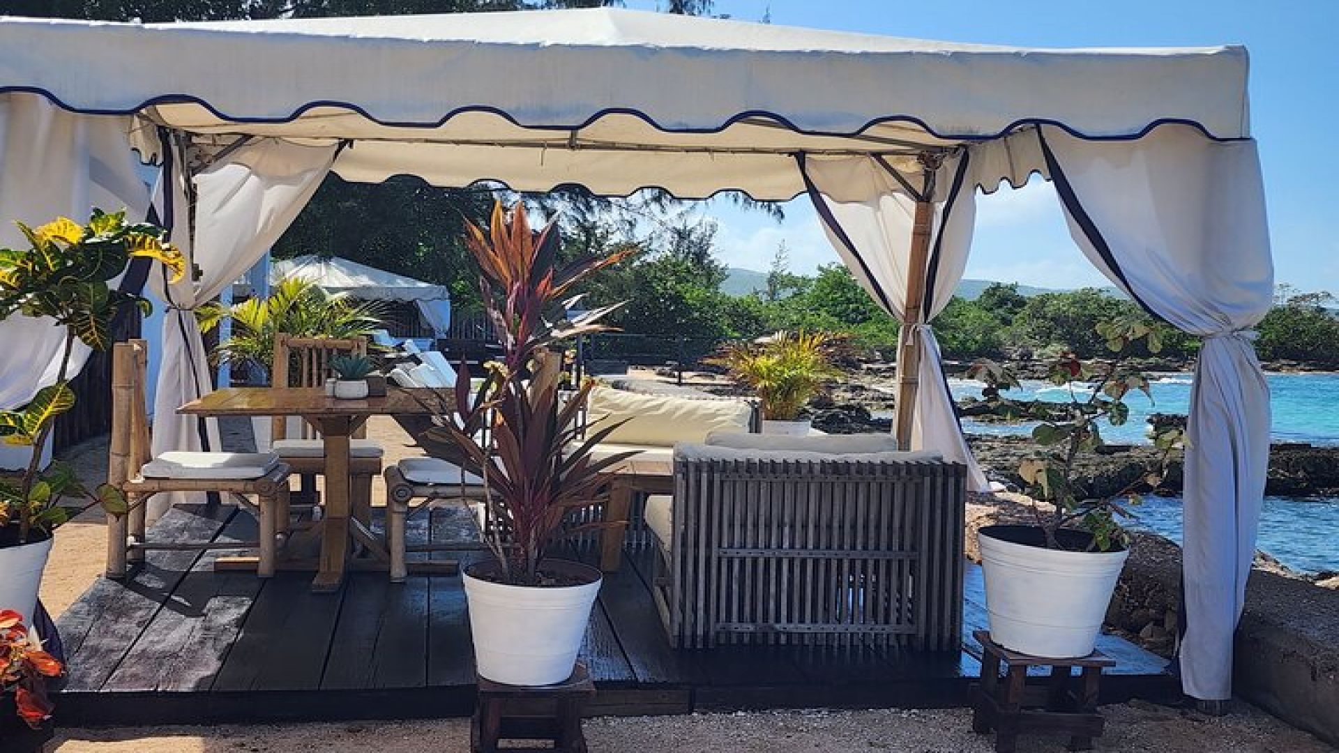 VIP Oceanfront Cabana at Bamboo Beach Club from Ocho Rios