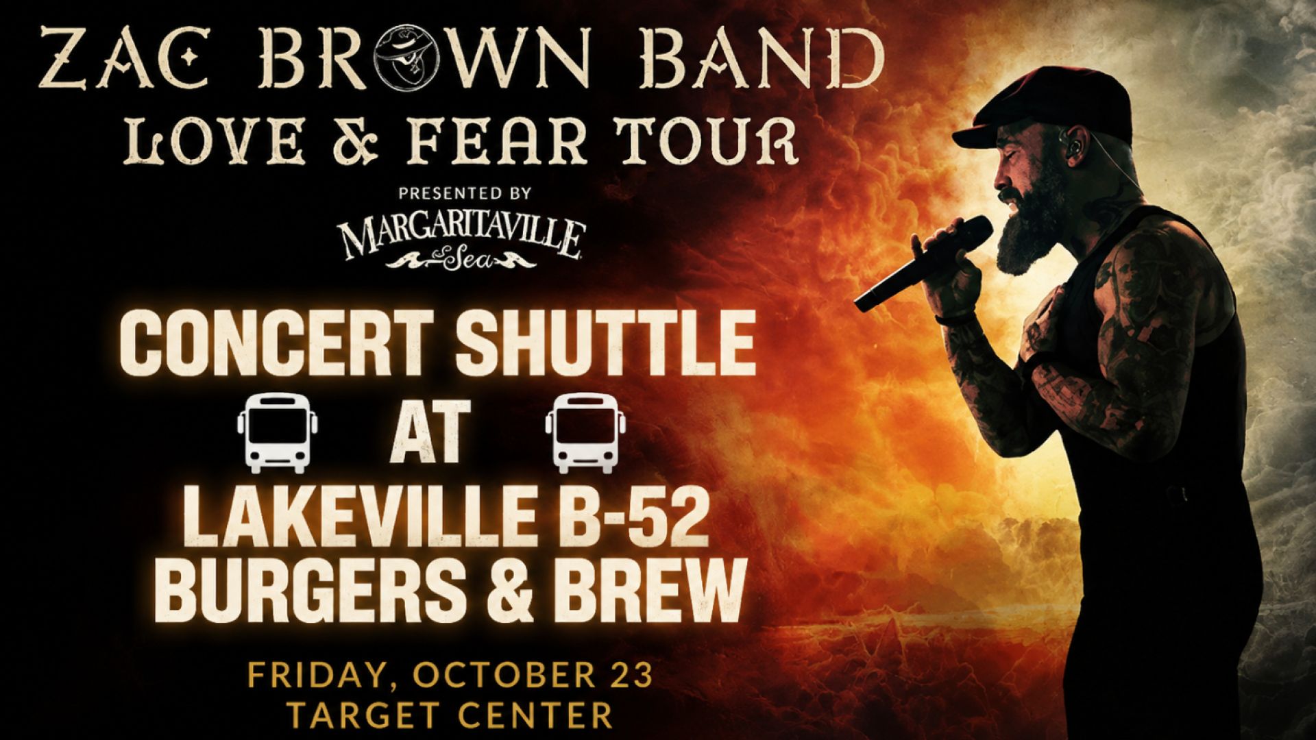 Zach Brown Band Concert Shuttle at Target Center (from Lakeville)