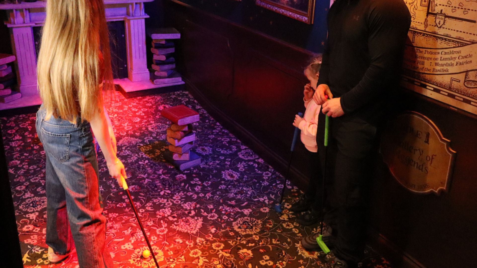 Hole In Wand putting on carpet