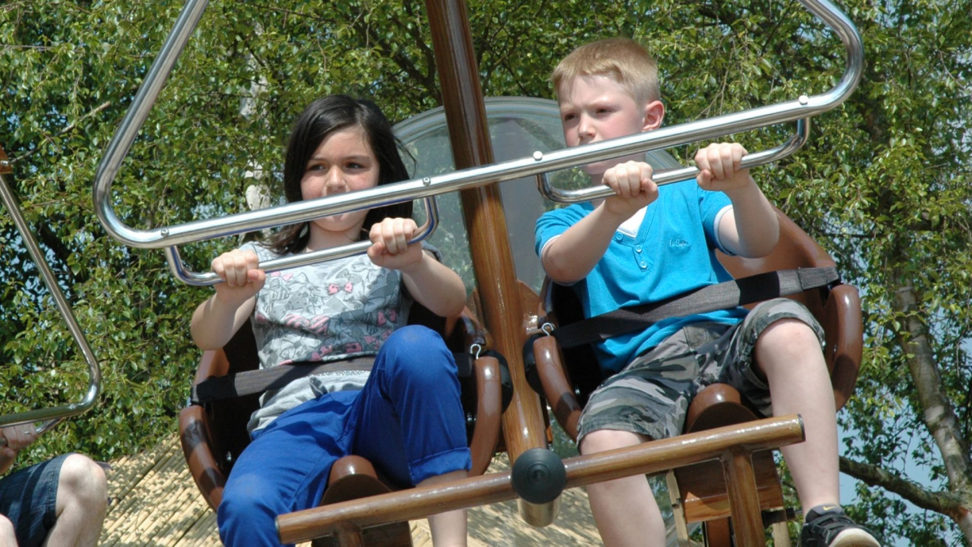 Flamingo Land visitors on ride