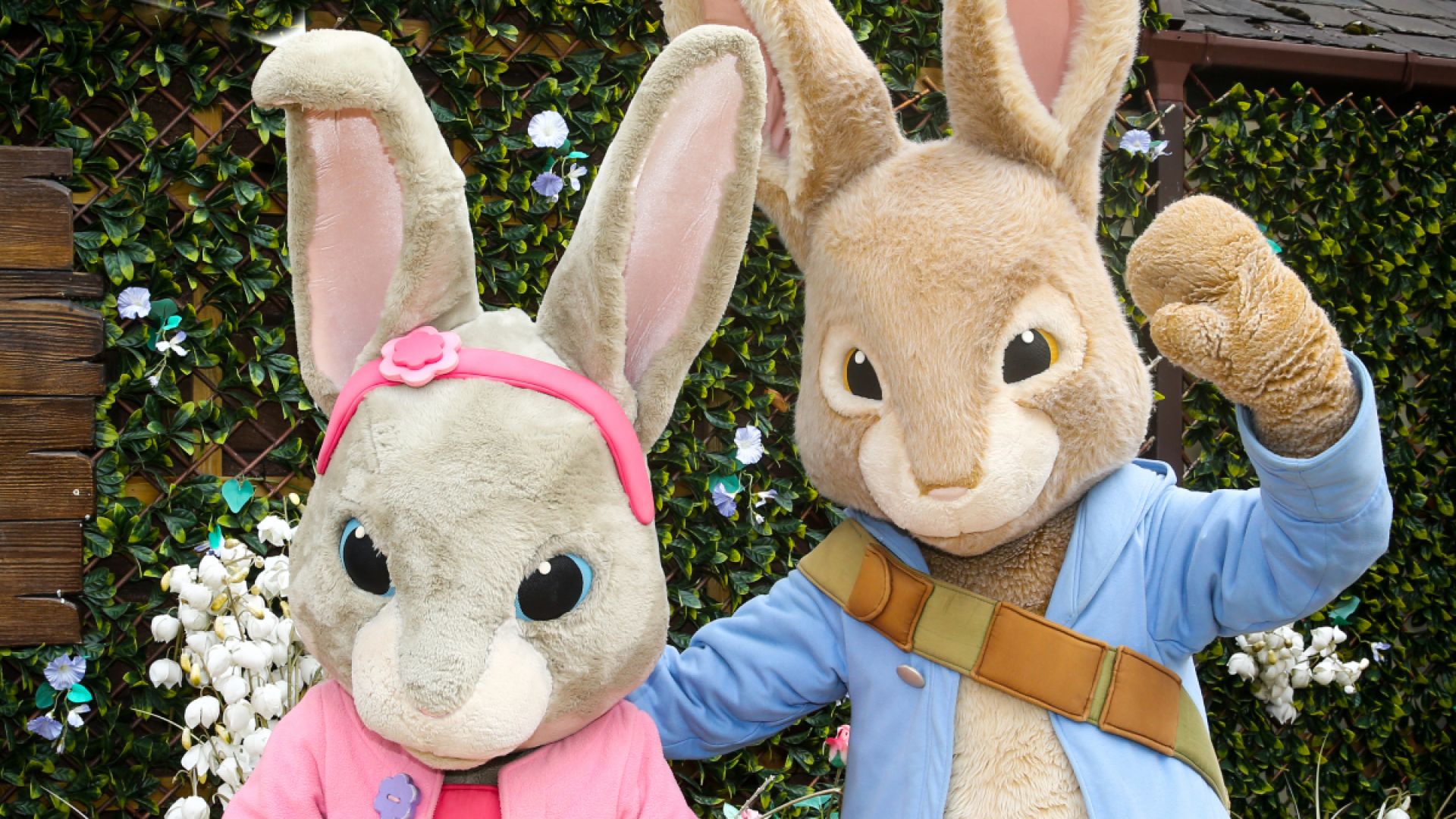 Flamingo Land bunny mascots