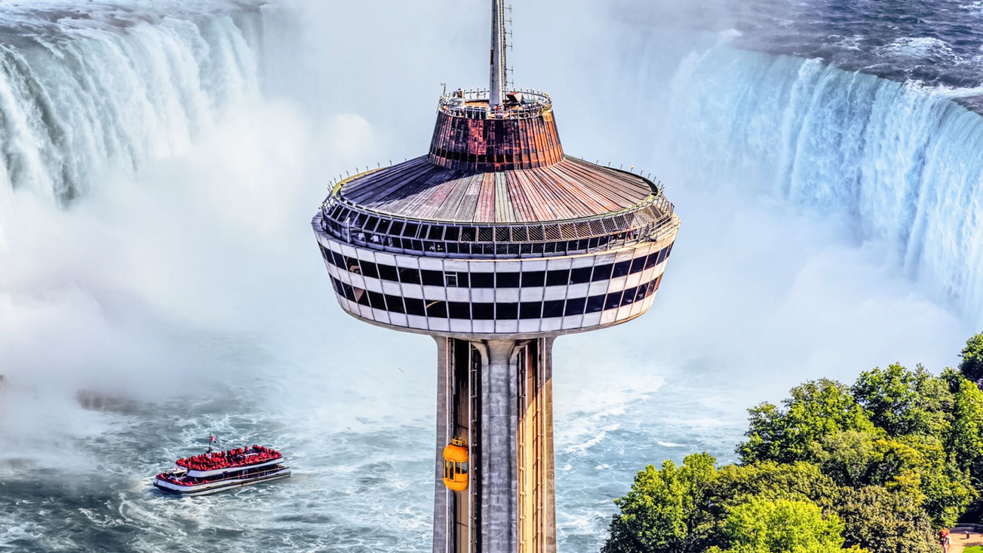 Day Tour with Hornblower Cruise, Journey Behind the Falls & Skylon Tower with Round-Trip Transportation