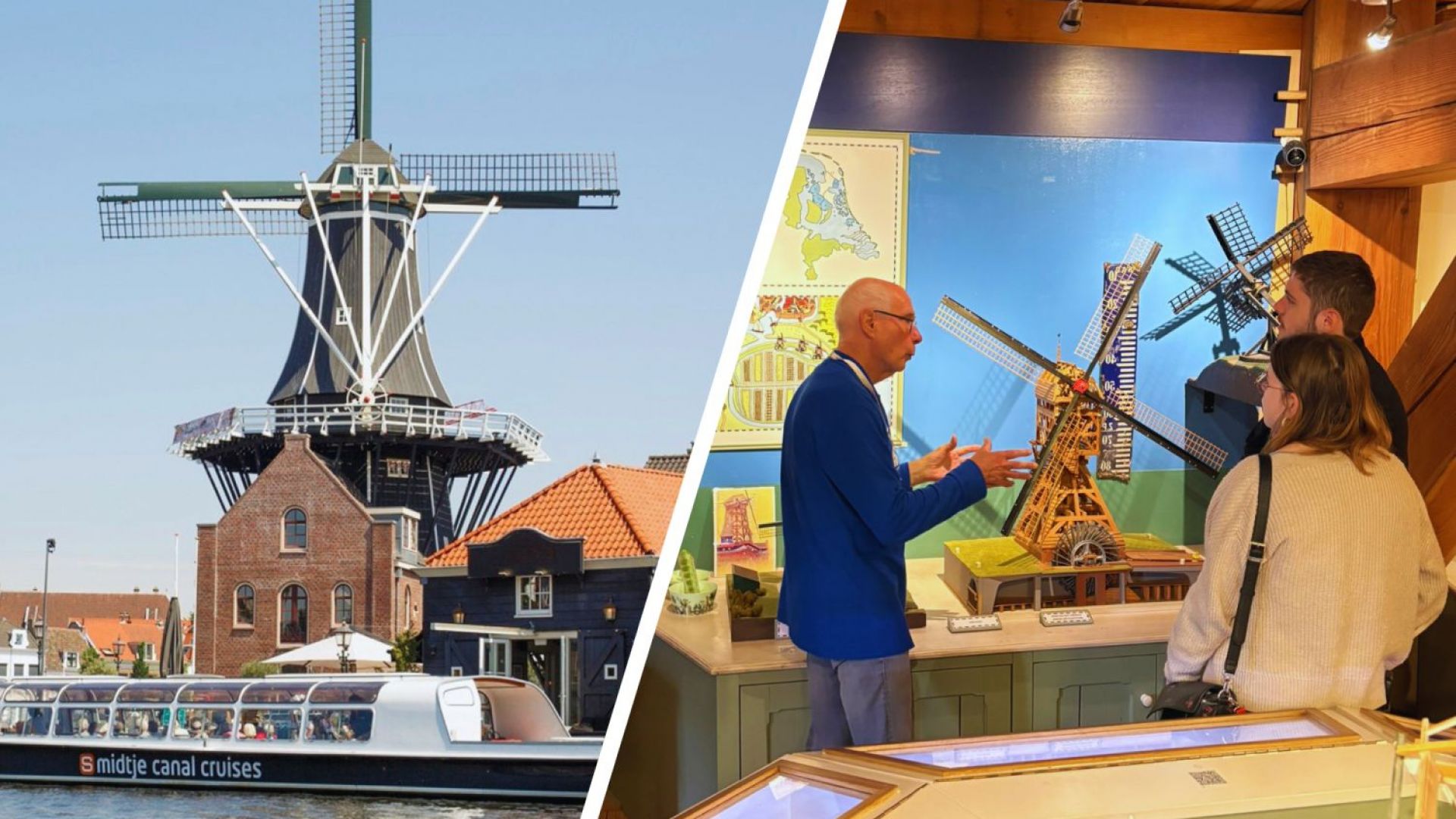 Haarlem molenrondvaart & bezoek Molen de Adriaan